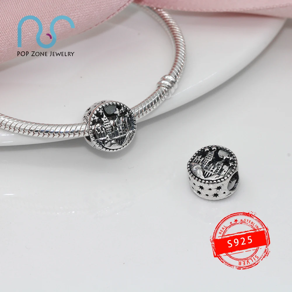 

Fit Original Pandora Charm Bracelets Hogwarts School of Witchcraft and Wizardry 925 Sterling Silver Fine Beads DIY New Jewelry