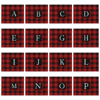 red black plaid placemats linen geometric grid dining table mats kitchen home christmas english letter placemat pads cup 3242cm