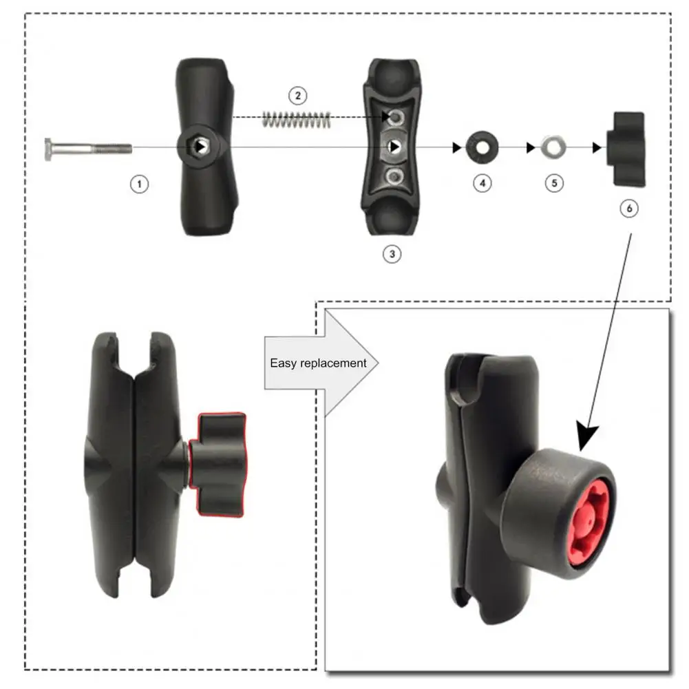 

Anti-theft Knob Secure Anti-vibration 1-Inch Diameter Socket Arms Security Key Knob for Cellphone Mount