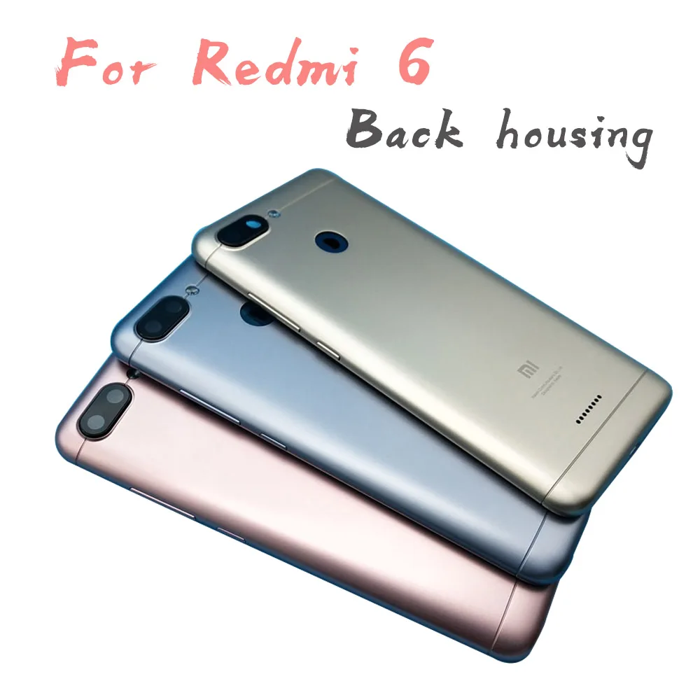Новинка для Xiaomi Redmi 6 6A батарея задняя панель Корпус пластиковая настоящая панель+ объектив камеры+ боковые ключи запасные части