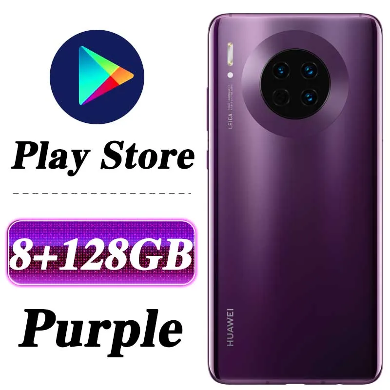 8G 128G Purple HUAWEI mate 30 мобильный телефон 6,62 дюймов Kirin 990 Восьмиядерный Android 10 Встроенный датчик жестов 40 Вт HUAWEI SuperCharge Google Play - Цвет: 8G 128G Purple