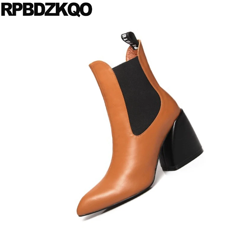 Ботинки Челси женские без шнуровки роскошные брендовые элегантные полусапожки