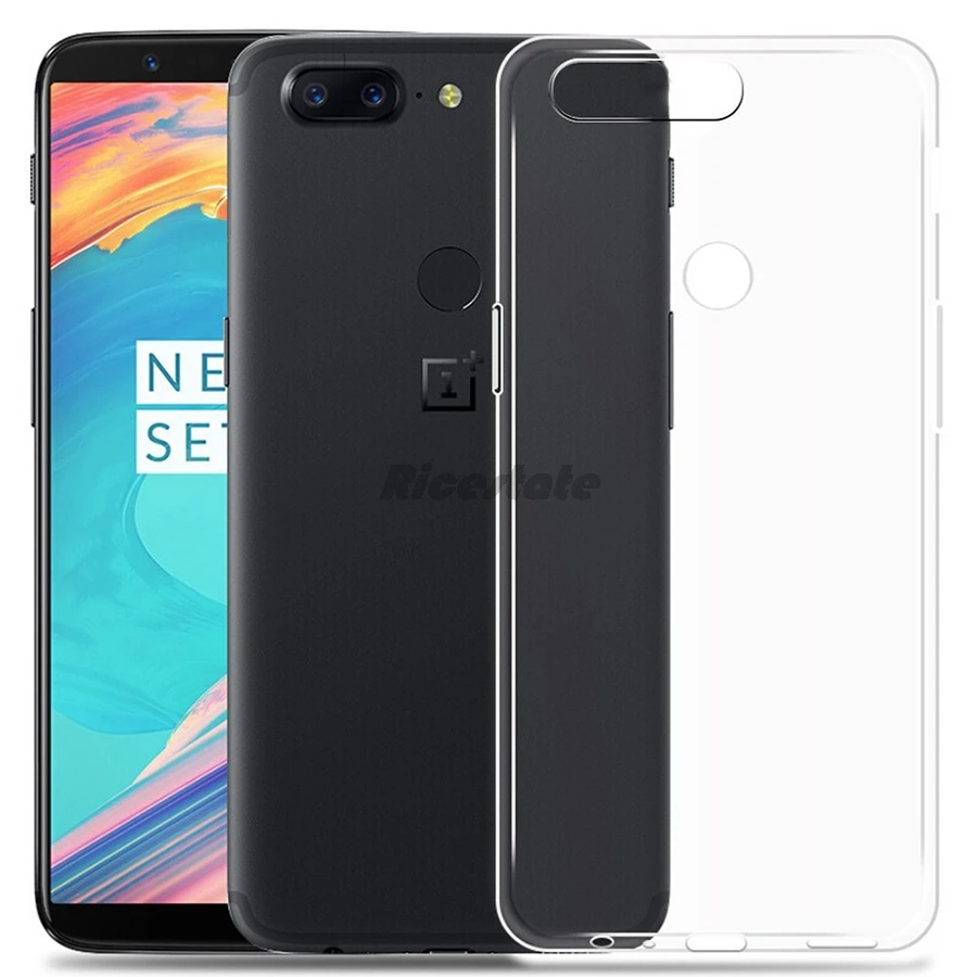 Противоударный Прозрачный чехол для OnePlus 5 T Мягкая силиконовая задняя крышка из