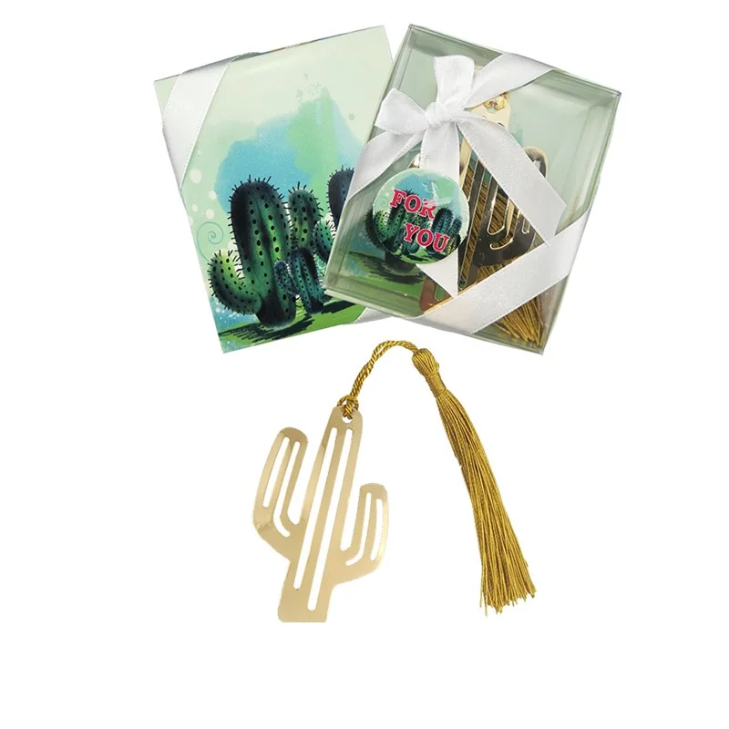 Металлическая Закладка кактуса золотого цвета для свадебной вечеринки дня