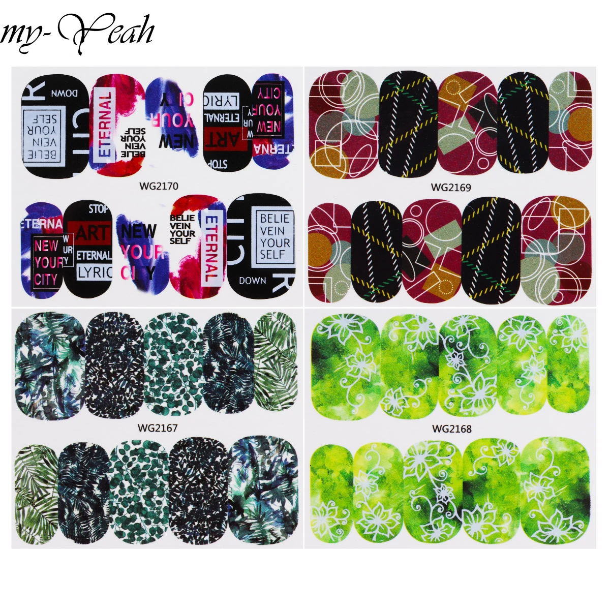 25 листов/Набор для дизайна ногтей несколько стилей переводная наклейка водяная