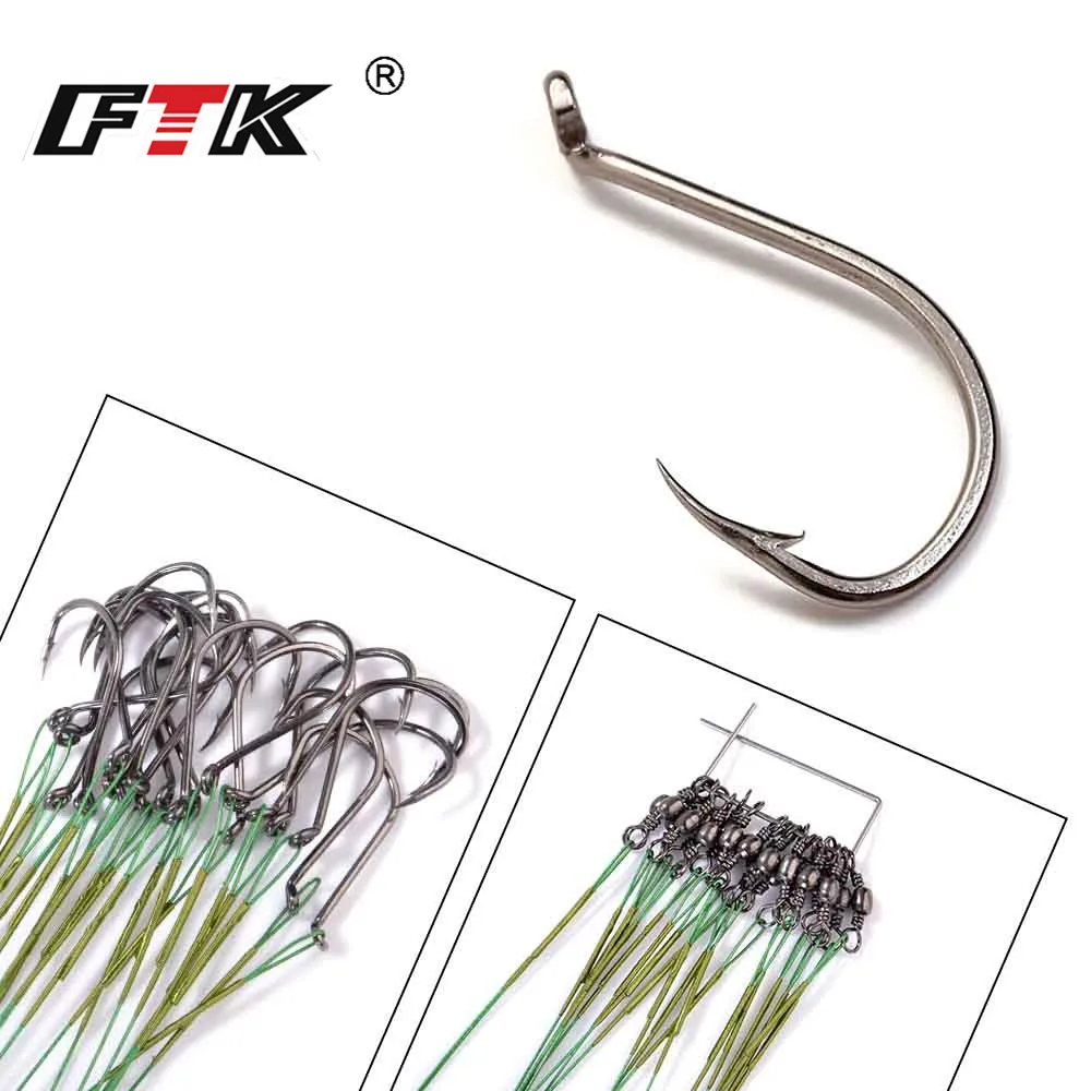 20pcs Anti-bite Steel Wire Leader Leashes For Fishing 40LB-80LB With Swivel Fishing Line Accessories Pike Bass Fishing Hooks