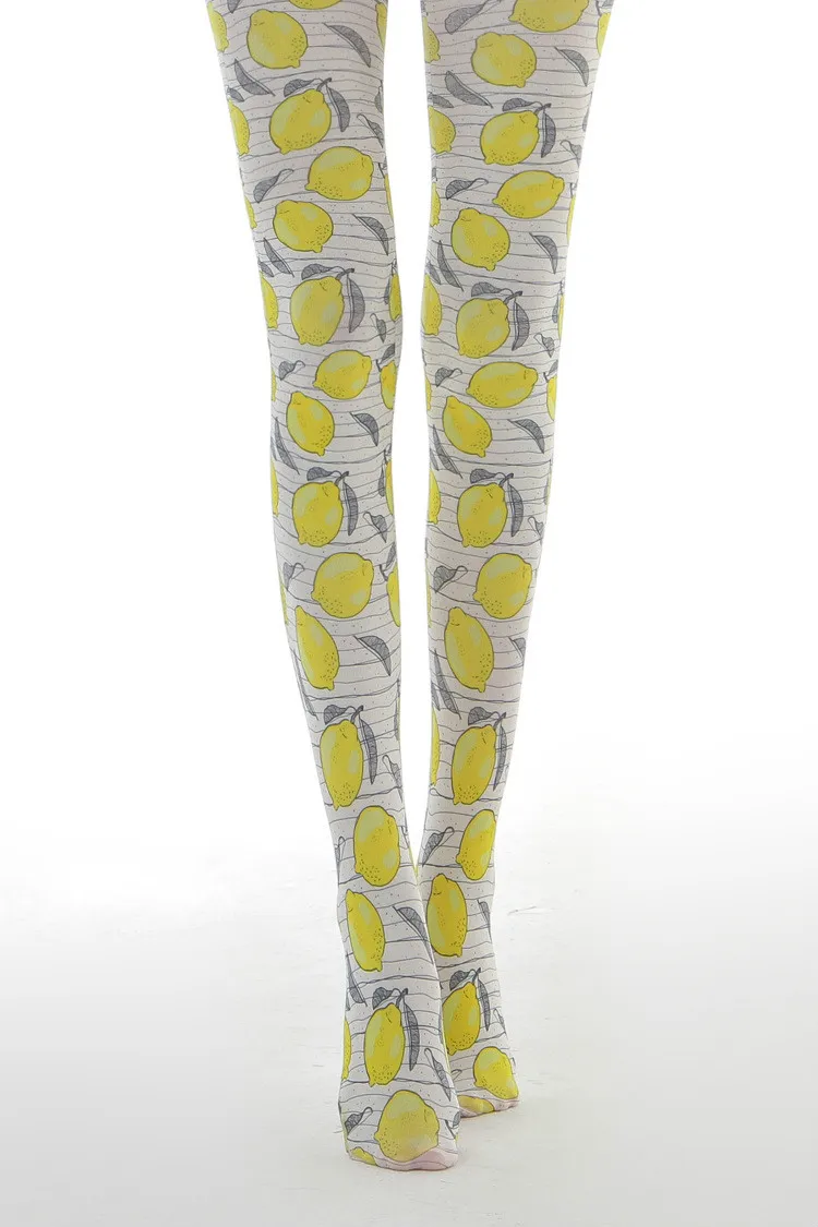 Женские колготки с принтом лимона Сезон осень Оптовая продажа Прямая