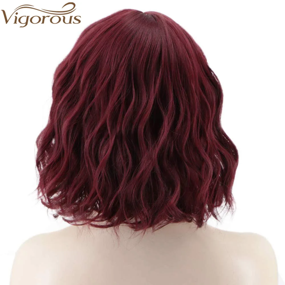 Энергичные короткие волнистые синтетические парики для женщин натуральные