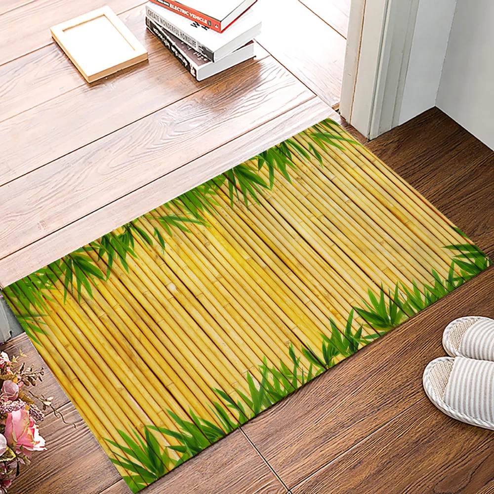 Бамбуковый желтый кухонный коврик для ванной и пола Впитывающий Коврик входной