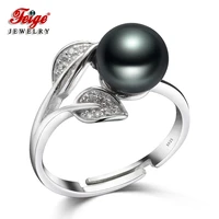 real 925 sterling silver natural freshwater pearl rings for women party gifts finger ring fine jewelry feige