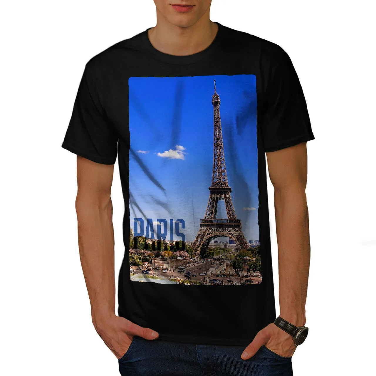 

France Paris City Landmark Eiffel Tower Graphic Design Printed Mens T-Shirt Summer Cotton Short Sleeve O-Neck Unisex T Shirt New