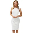 Женское платье-карандаш с открытой спиной и разрезом на бедрах