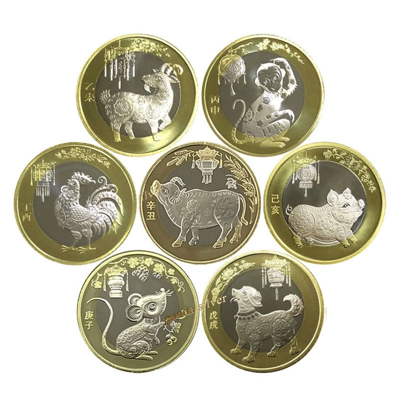 Китайская монета со знаками Зодиака 2015 2021 год козы ОКСа оригинальная памятная