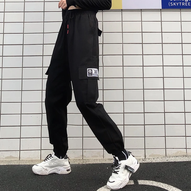 

Overalls Women's Korean Student Casual Pants Ankle-Tied Sweatpants Thin Section Ankle-Length Pants Spring Autumn Casual Pants