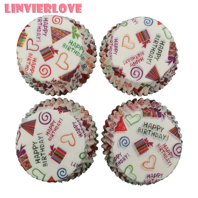 LINVIERLOVE 100 шт. с днем рождения сделай сам форма для выпечки кексов поднос торта