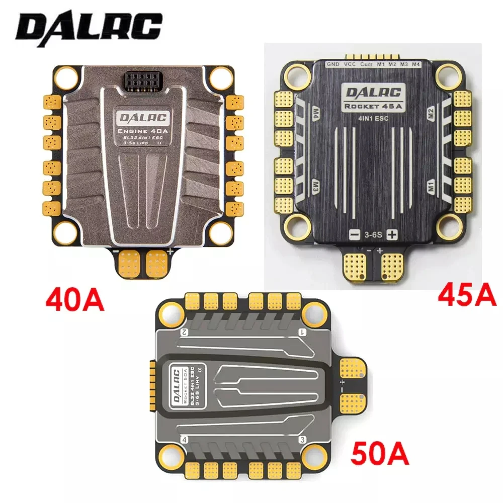 DALRC Rocket 40A 45A 50A 4 в 1 ESC 3S-6S blheli _ 32 поддержка Dshot1200 Multishot Brushless 37 5x37 5 мм для FPV Racing -