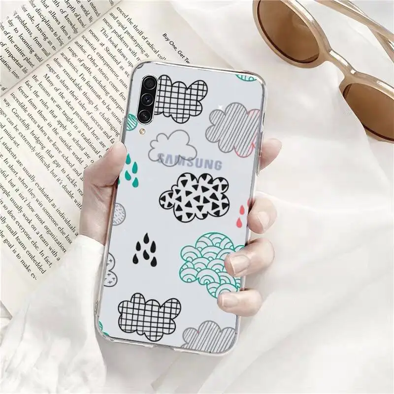 

Cartoon rainbow cloud Phone Case Transparent for Samsung s9 s10 s20 Huawei honor P20 P30 P40 xiaomi note mi 8 9 pro lite plus
