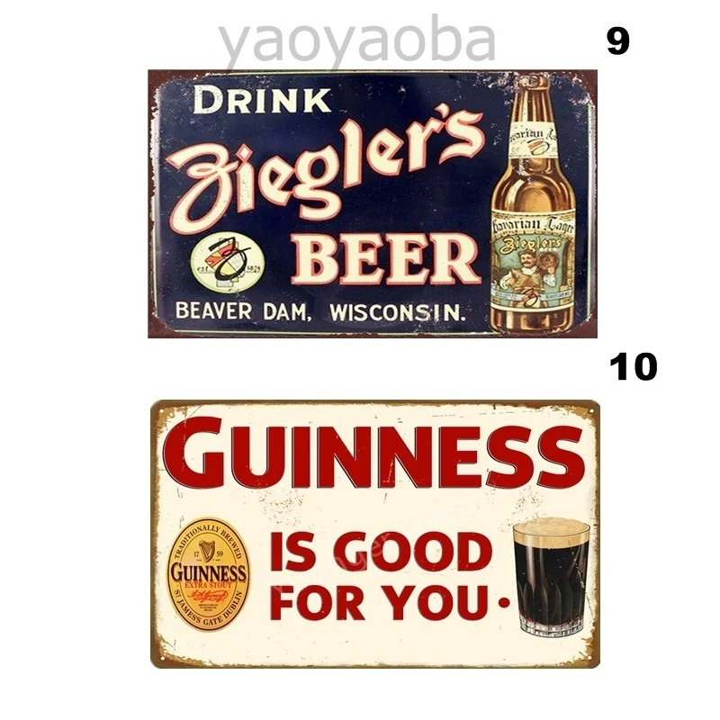 

<20x30 cm> Beer Plaque Metal Plate Painting Retro Vintage Tin Sign Bar Coffee Home Iron Art For Wall Decor