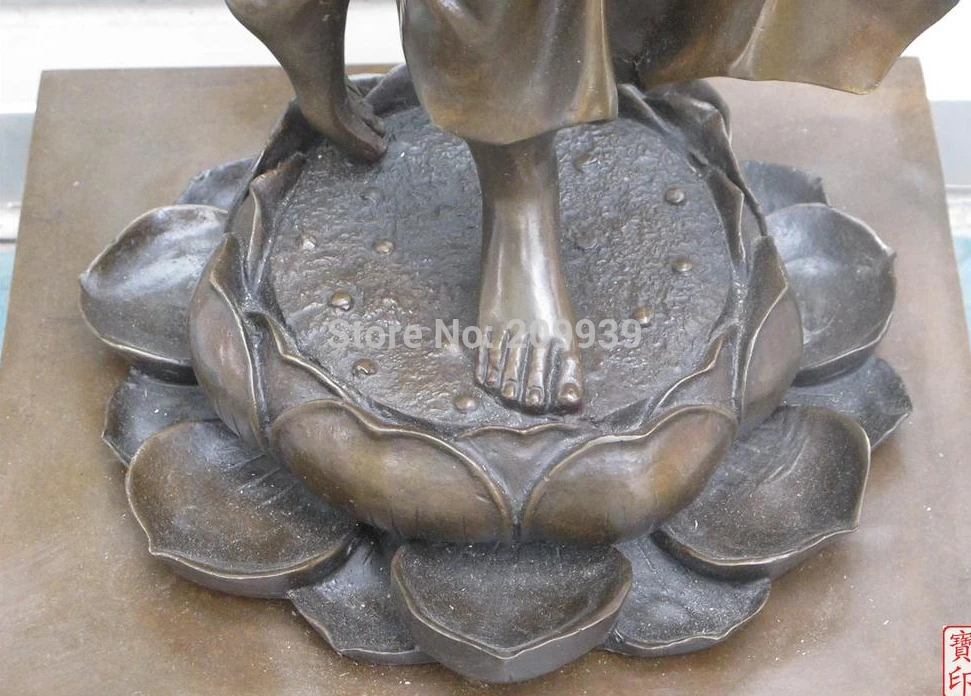 005731 26 &quotБольшая 100% чистая бронза Кришна Индия Верховная Личность первой статуи