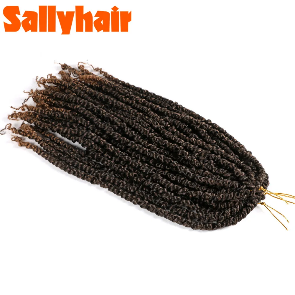 Sallyhair Bomb Passion Twist Fluffy Pre-Twist Crochet Braids Ombre Nubian Twists Synthetic Braiding Hair Extension For Women |
