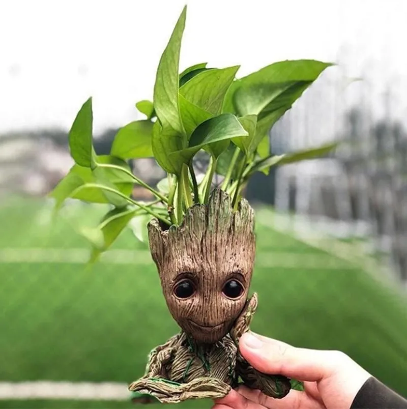 Aquarium Decoration Tree Baby Groot Figure Water Plant Bonsai Pot Decor Fish Tank Ornament Stone Cave for Shrimp | Дом и сад