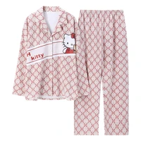 new suit kawaii sanriod cartoon anime series kitty pajamas cute long sleeve trousers cardigan milk silk baby girls holiday gift