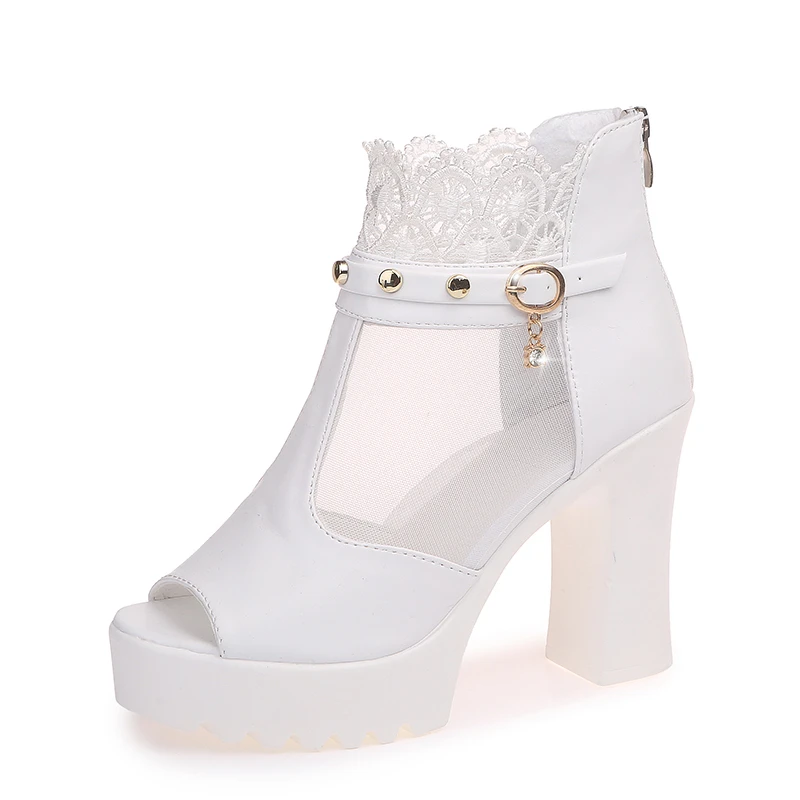 

Туфли-лодочки женские на высоком каблуке, пикантные сандалии на устойчивом каблуке, туфли-лодочки, дышащие, с открытым носком, для вечеринки...