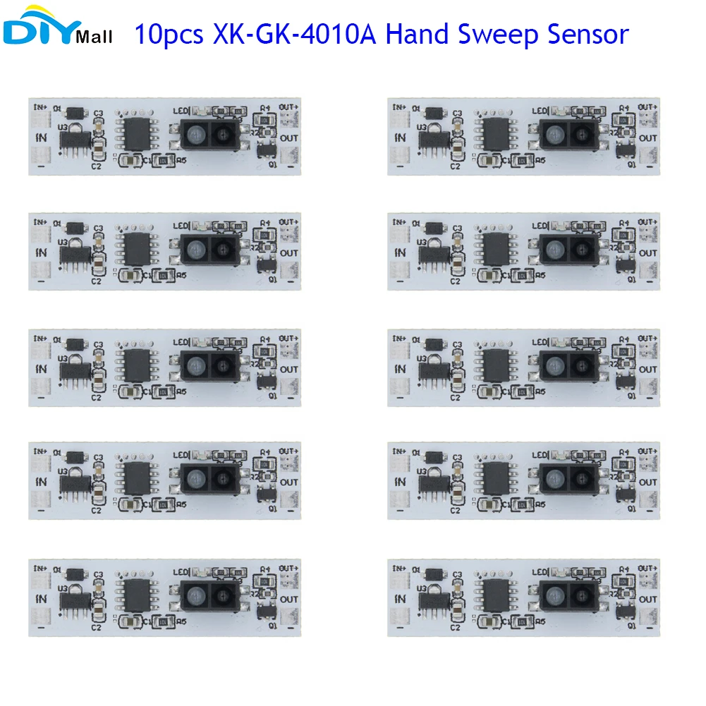 

10pcs XK-GK-4010A Hand Sweep Sensor Short Distance Adjustable Scan Sensor Module 10-50mm Dual Output 36W 12V