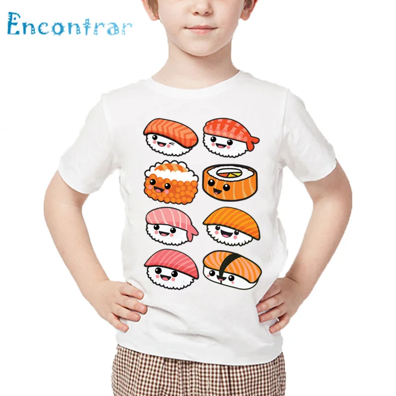 Футболка с принтом суши вечерние мальчиков и девочек детская забавная футболка