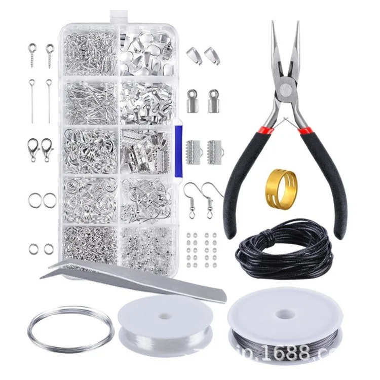 

Alloy Accessories Jewelry Findings Set Jewelry Making Tools Copper Wire OpenJump Rings Earring Hook Jewelry Making Supplies Kit