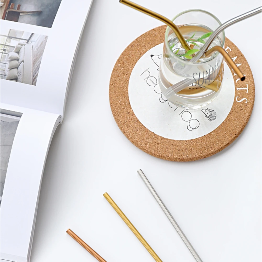 50PCS Reusable Drinking Straws Metal Stainless Steel Bent For Drink Home Bar Accessories 215mm | Дом и сад