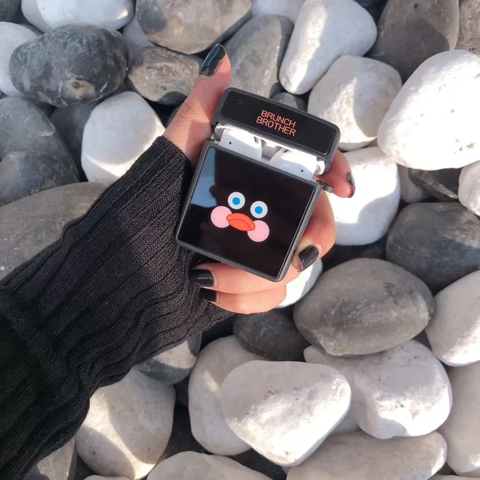 Black Duck Для AirPods случае 3D мультяшный наушник чехол для Apple Airpods 2 забавные интимные аксессуары защитную крышку с палец кольцо ремень - Цвет: Black Duck