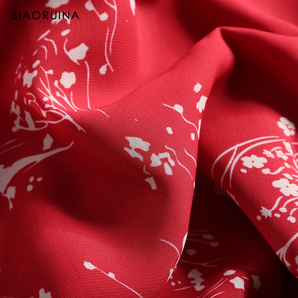 BIAORUINA женское ретро платье тонкая высокая талия цветочный принт без рукавов