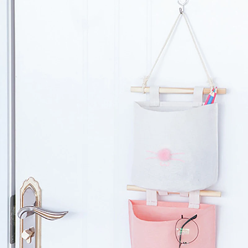 3 PCS Hanging Storage Bag Closet Linen Wall Mounted Pockets Over The Door Organizer For Bedroom Bathroom Office | Дом и сад