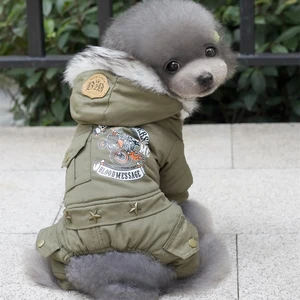 Одежда для собак, зимняя, теплая, джинсовая куртка для собак, комбинезон, утепленная одежда для йоркширов плюшевые собаки, костюм Одежда для щенков