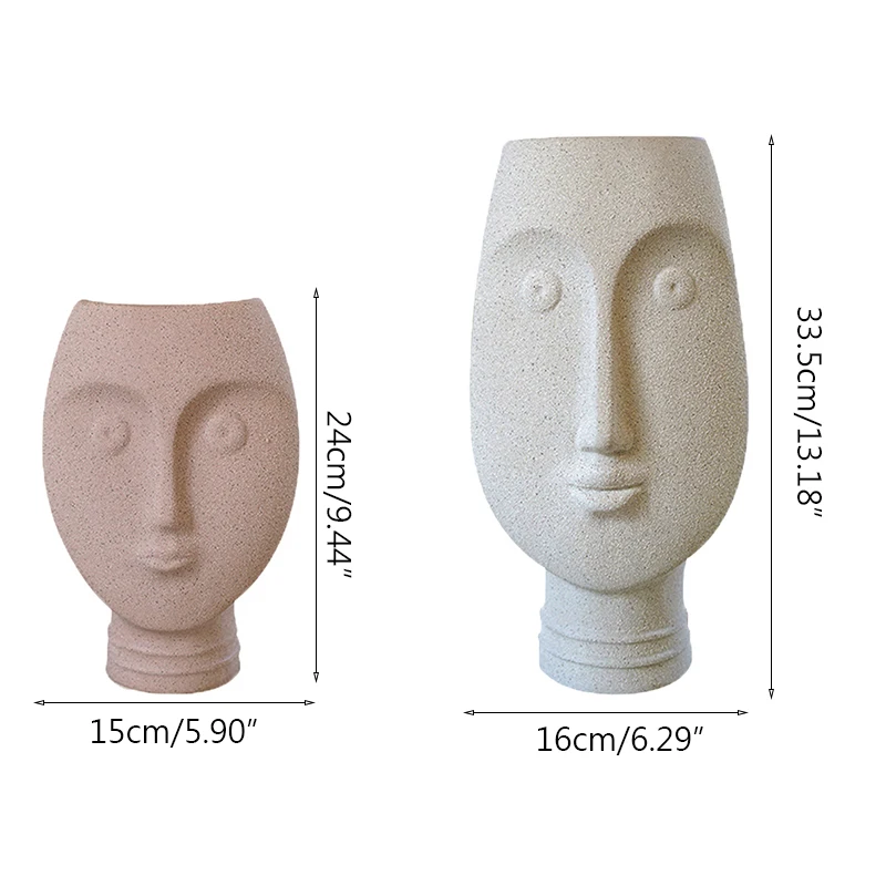 

Nordic Humen Face Ceramics Flower Vase Home Decoration Accessories Figurine Craft Desk Plants Pots Hydroponics Flowerpots Decor