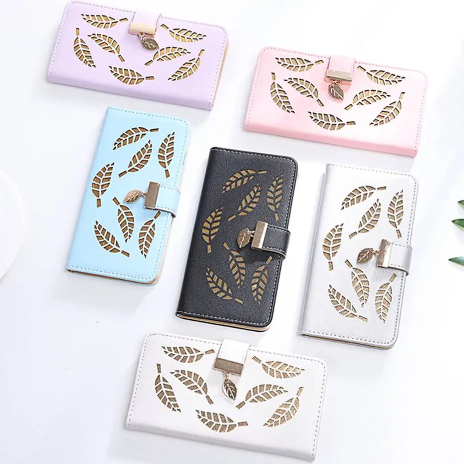 Hollow Leaf Pattern Leather Flip Case For Huawei P30 P20 Mate 30 20 Pro Lite P Smart Plus Y5 Y6 Y7 2019 2018 Honor 8X Phone | Мобильные