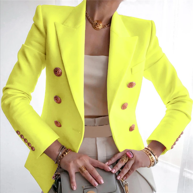 

Solid Autumn Notched Jacket White Black Fashion Women Elegant Slim Fit Long Sleeve Work Blazer Office Lady Coat Blazers G1841