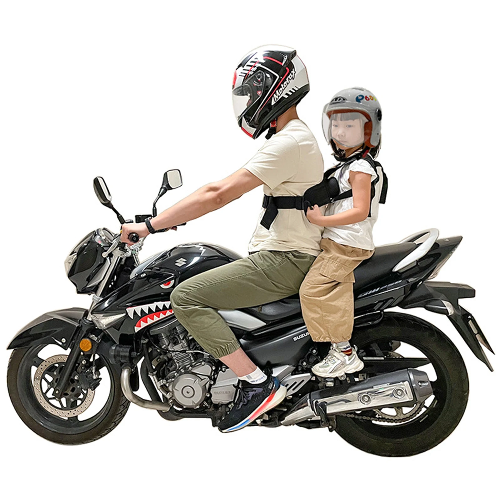 

Motorcycle Scooters Safety Belt - Children Motorcycle Safety Strap Seats Belt, Rear Seat Adjustable Non-Slip Protection Strap