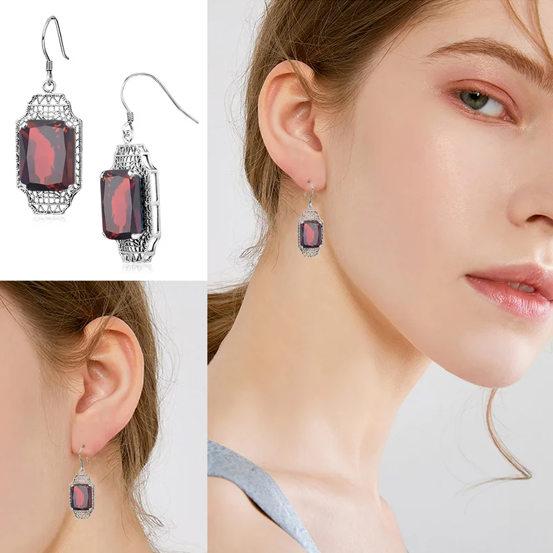 Orecchini Donna Кожаные туфли лодочки красная драгоценных камней ювелирные изделия