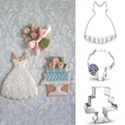 1 шт. Кондитерская reposteria свадебное платье цветок формы металлический резак для печенья, мастики инструменты для украшения торта бисквитная формочка Кондитерская печь