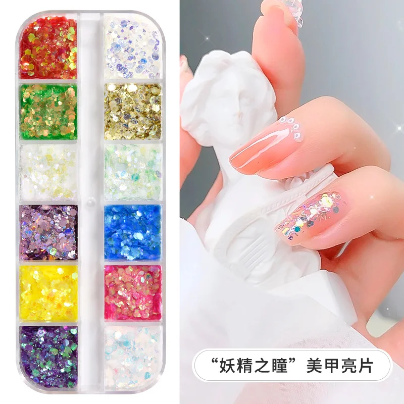 

Mermaid glitter powder Glittering 3D chameleon Color sequins Discoloration in case of light Nail Art Decoration Polish Manicure