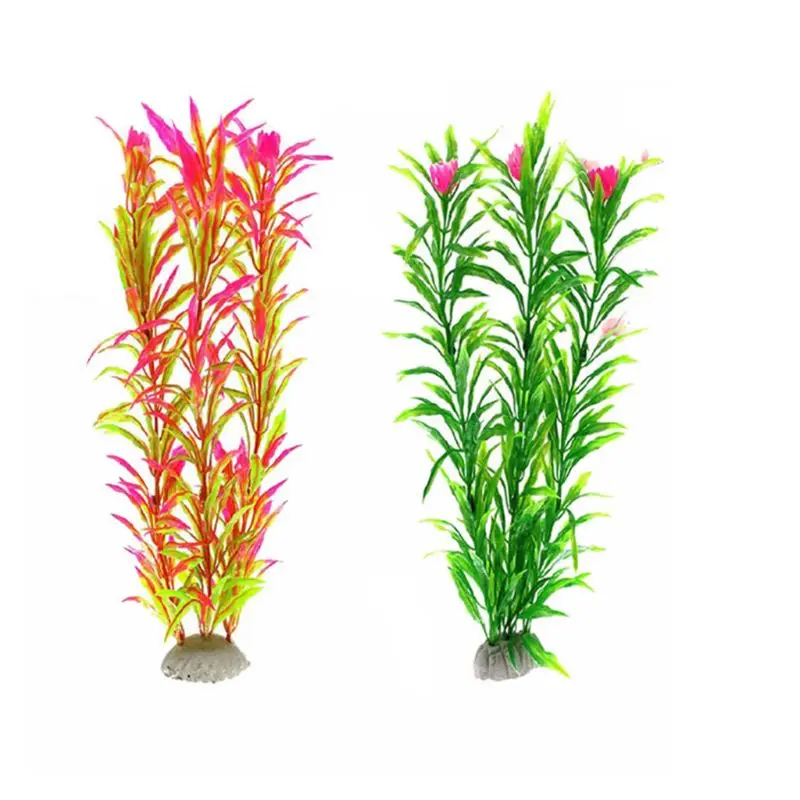 

K3NA Artificial Aquatic Plants 16 Pcs Large Aquarium Plants Plastic Fish Tank Decor