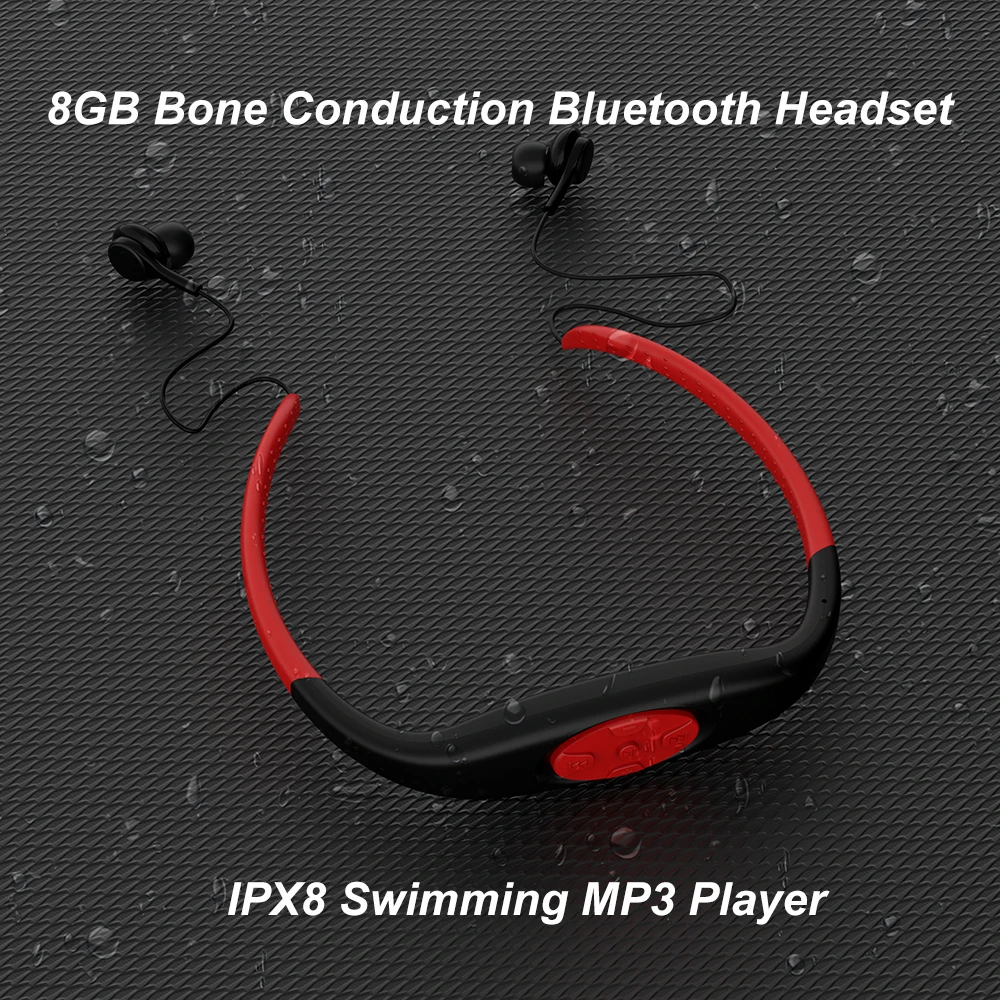 Водонепроницаемый беспроводной MP3 плеер 8 Гб IPX8 для дайвинга плавания серфинга FM