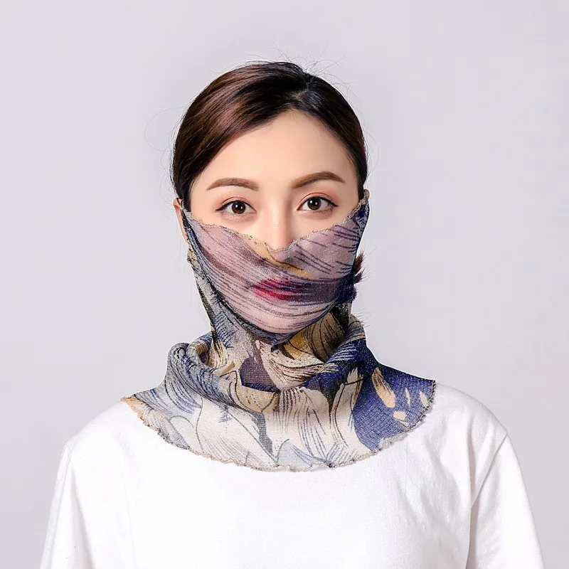 

Women's Summer Outdoor Sunshade And Sunscreen Face Veil Neck Protection Bib Fashion Breathable Scarf Mesh Headband