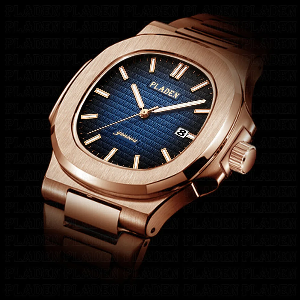 

PLADEN The New Classic Men's Watches Waterproof Shockproof Diver Quartz Wristwatch AAA Patek Automatic Date Gift For Husband