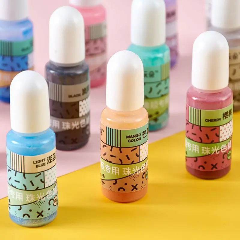 

15 Colors Pearlescent Resin Pigment Kit Liquid Pearl-luster Resin Pigment Colorant Dye Resin Jewelry Making Tools Kit