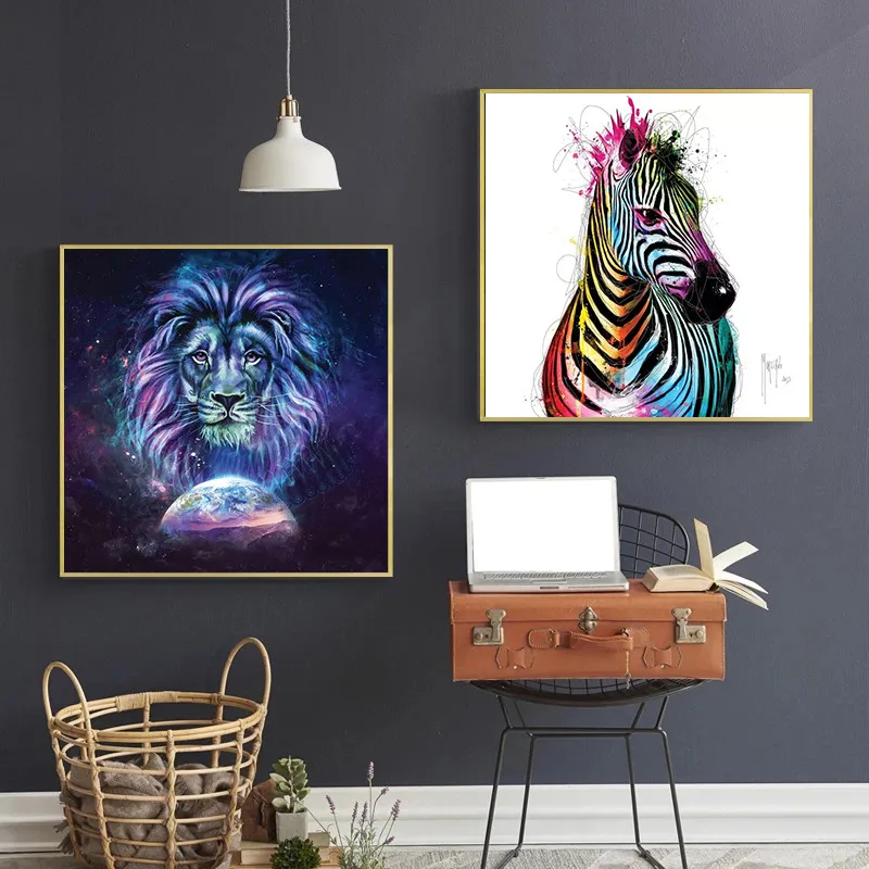 

Modern Graffiti Art Animal Panda Monkey Pig Canvas Painting Wall Posters Prints Wall Pictures for Living Room Home Cuadros Decor