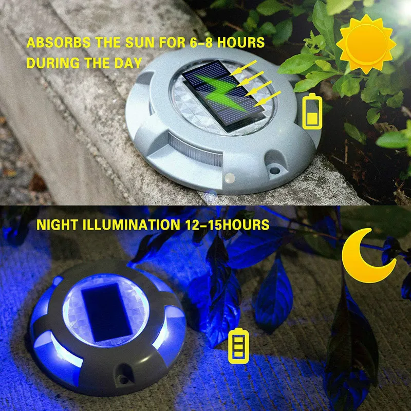 4LED Солнечный Путь Света RGB открытый парк квадратный Сад Лестницы дорога свет шпильки освещение пейзаж алюминий IP65 водонепроницаемый