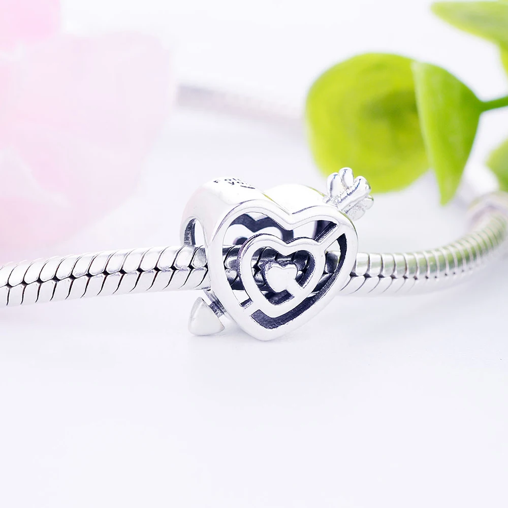 Новинка 2019 серебряные бусины 925 пробы браслет на День святого Валентина с